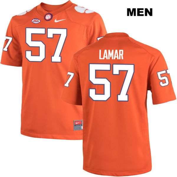 Men's Clemson Tigers #57 Tre Lamar Stitched Orange Authentic Nike NCAA College Football Jersey HRE2546BP